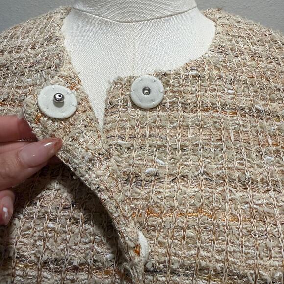 Vintage St. John Tweed Boucle Cream Jacket Blazer Classic Knit Chic Sz 8 Luxury - Picture 4 of 10